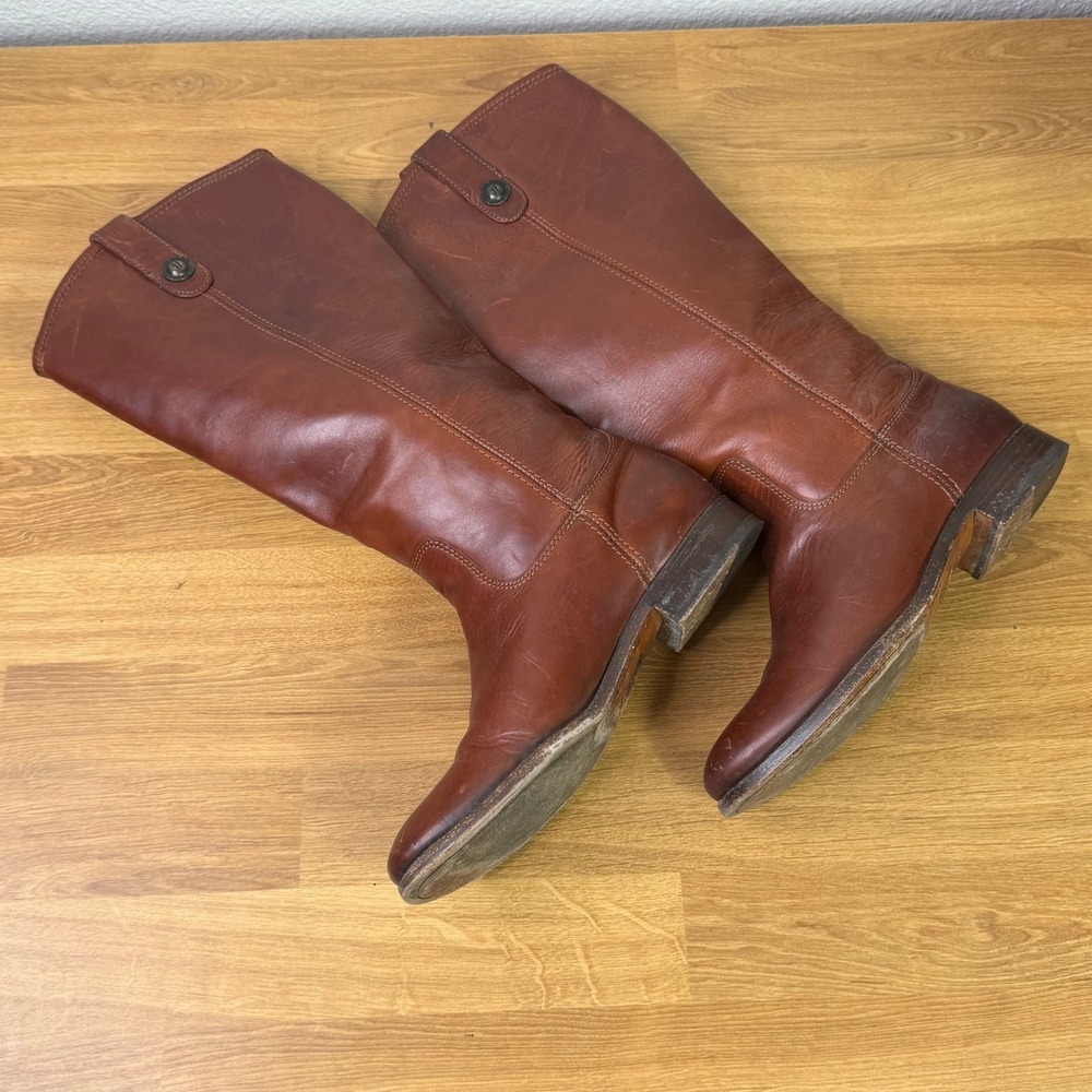 FRYE Melissa Brown Leather Boots Size 7B - Picture 2 of 9
